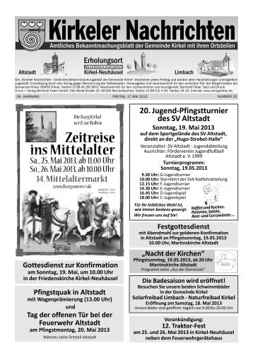 am 14. und 15. Sept. 2013 - Gemeinde Kirkel