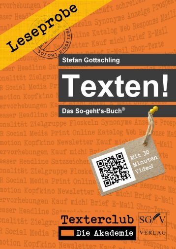 Leseprobe: Texten! Das So-geht's-Buch (Stefan Gottschling)