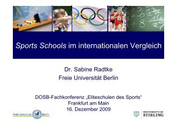 Sports Schools im internationalen Vergleich