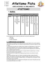 Pruebas de pista, tabla resumen
