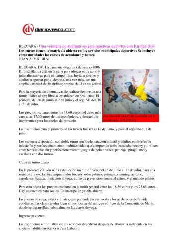 BERGARA / Una veintena de alternativas para practicar deportes ...