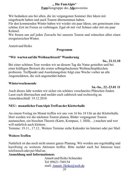 Mitteilungsblatt der Sektion Amberg - Dav-Sektion Amberg