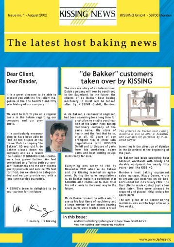 The Latest Host Baking News - Kissing GmbH