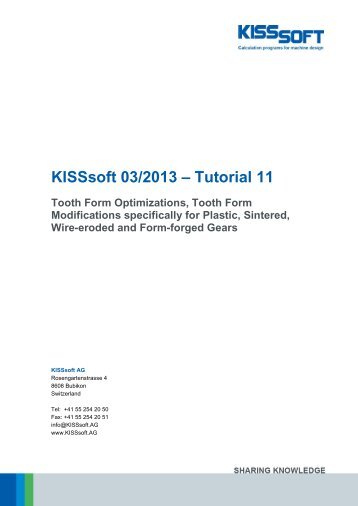 Tooth-form Optimisations and Modifications ... - KISSsoft AG