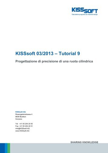 Dimensionare ingranaggi - KISSsoft AG