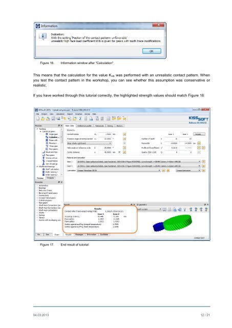 Rating of a helical gear pair - KISSsoft AG