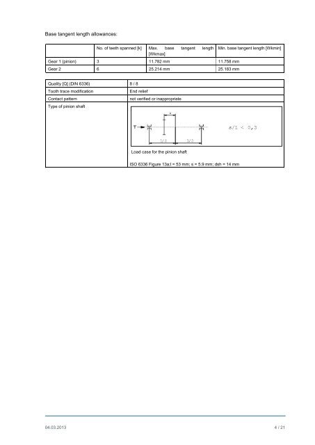 Rating of a helical gear pair - KISSsoft AG