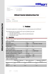 KISSsoft Tutorial: Cylindrical Gear Pair 1 Problem K ISSsoft Tutorial ...