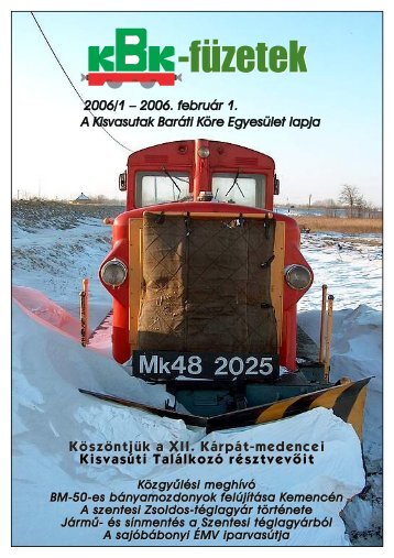 KBK fÃ¼zetek 2006/1 - Kisvasut.hu