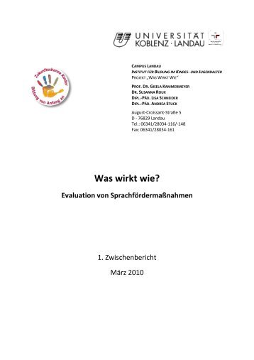 1. Zwischenbericht - Kita-Server Rheinland-Pfalz