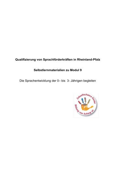 Selbstlernmaterialien zu Modul 9 - Kita-Server Rheinland-Pfalz