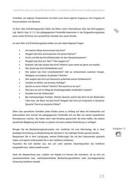 Selbstlernmaterialien zu Modul 9 - Kita-Server Rheinland-Pfalz