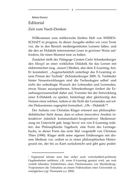 Heft 2.09 (PDF) - WISSENSCHAFT in progress