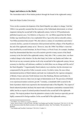 Sugar And tobacco To The Baltic - kitlv