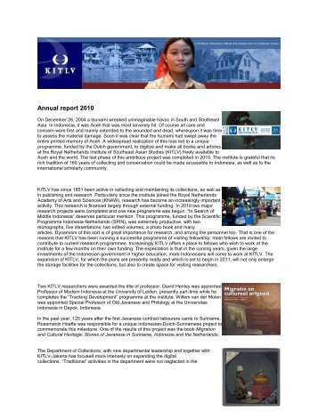 Annual report 2010 - kitlv