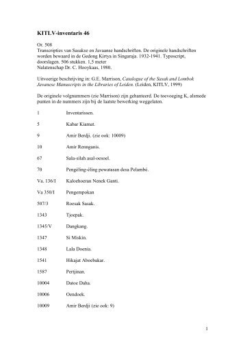 KITLV-inventaris 46