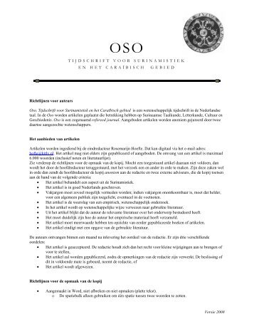 Richtlijnen voor auteurs OSO - kitlv