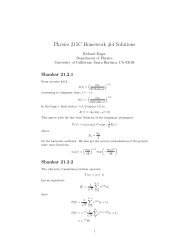 Physics 215C Homework #4 Solutions - KITP - University of ...