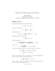 Physics 215C Homework #3 Solutions - KITP - University of ...