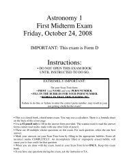 Astronomy 1 First Midterm Exam Friday, October 24, 2008 ... - KITP