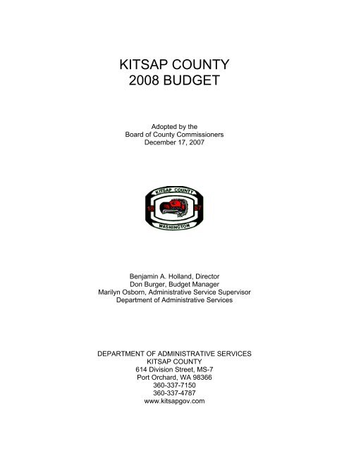 2008 Budget Book - Kitsap County Government