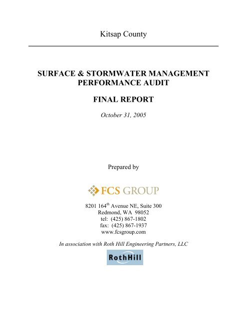 surface & stormwater management performance audit final report