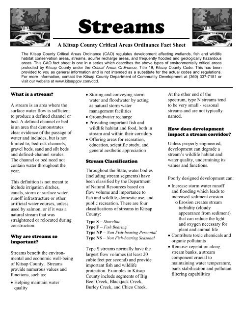 Streams - Kitsap County Government