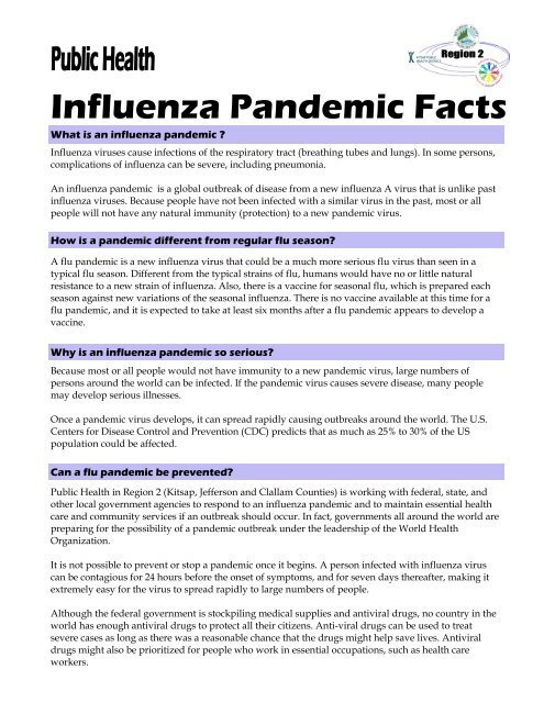 Pandemic Flu - Kitsap Public Health District
