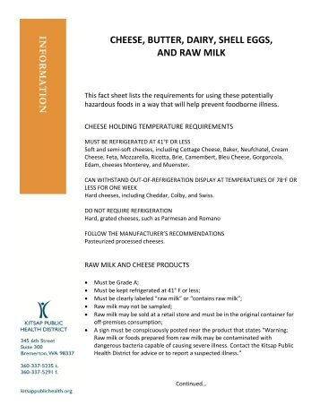 Dairy Products - Kitsap Public Health District