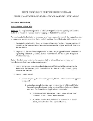 KITSAP COUNTY BOARD OF HEALTH ORDINANCE 2008A-01 ...