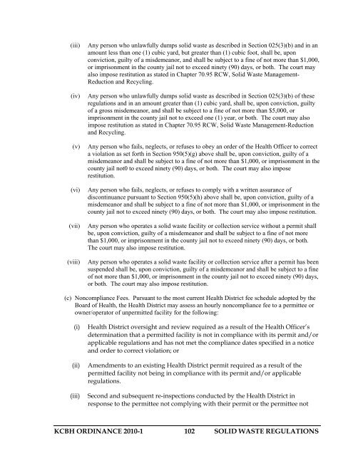 SOLID WASTE REGULATIONS - Kitsap Public Health District