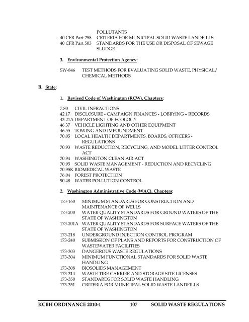 SOLID WASTE REGULATIONS - Kitsap Public Health District