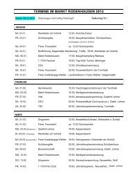 TERMINE IM MARKT RÃœDENHAUSEN 2007 / 2008
