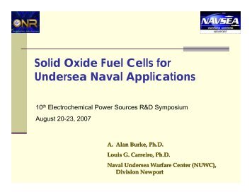 Solid Oxide Fuel Cells for Undersea Naval Applications