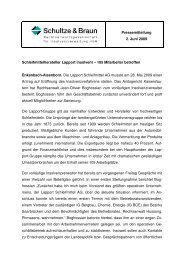 Pressemitteilung 2. Juni 2009 Schleifmittelhersteller Lapport insolvent