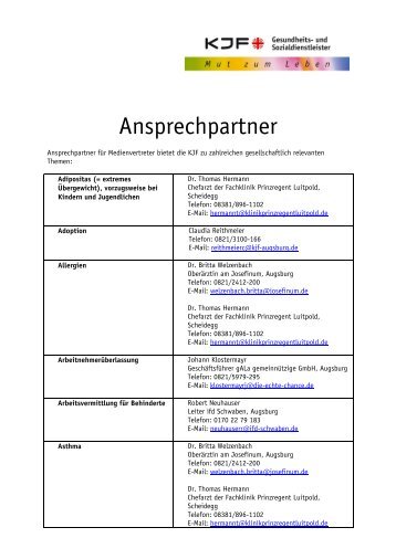 Ansprechpartner - Katholischen JugendfÃ¼rsorge der DiÃ¶zese ...