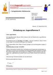 Einladung zur Jugendflamme II - Kreisjugendfeuerwehr Waldshut