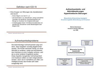 Definition nach ICD-10 Aufmerksamkeitsprobleme