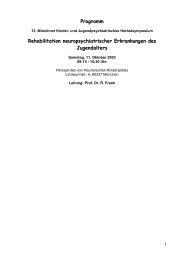 Programm Rehabilitation neuropsychiatrischer Erkrankungen des ...