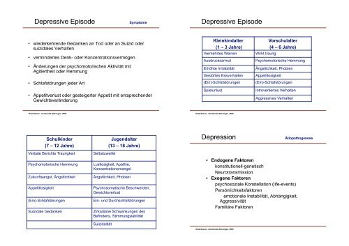 Emotionale Störung - Klinik und Poliklinik für Kinder