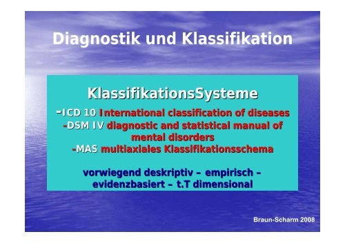 Diagnostik und Klassifikation Prof. Dr.med. Hellmuth Braun-Scharm