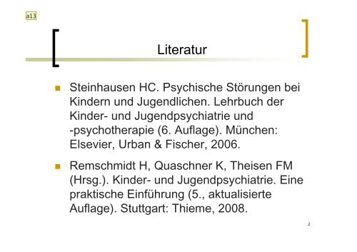 Vorlesung Kinder- und jugendpsychiatrische Diagnostik - Klinik und ...