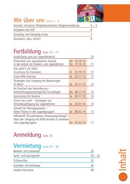 Programmheft 2013/2014 - Kreisjugendring Karlsruhe eV