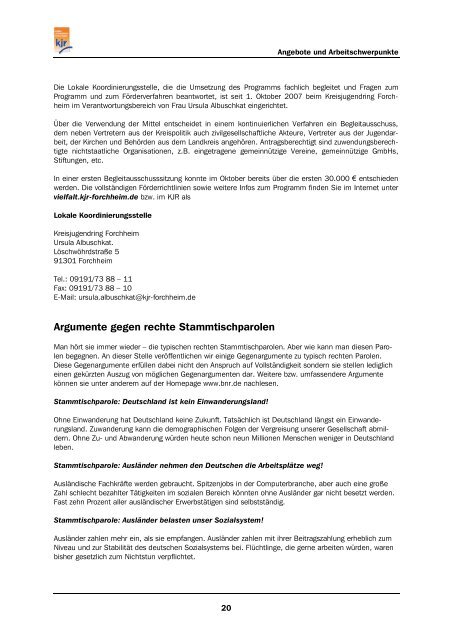 KJR-Jahresbericht 2007 (2,0 MB) - Kreisjugendring Forchheim