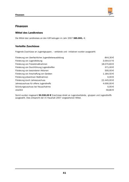 KJR-Jahresbericht 2007 (2,0 MB) - Kreisjugendring Forchheim