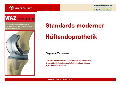 Standards moderner Hüftendoprothetik (Stephanie Verhoeven ...