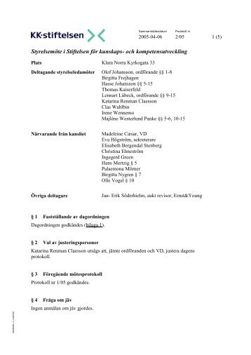 Styrelseprotokoll 2005-04-06.pdf - KK-stiftelsen