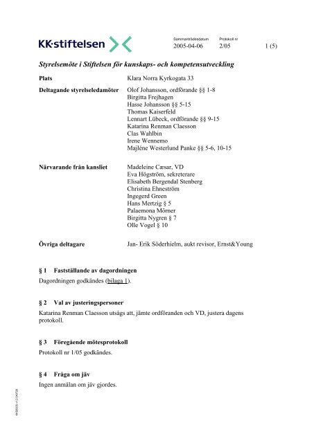 Styrelseprotokoll 2005-04-06.pdf - KK-stiftelsen