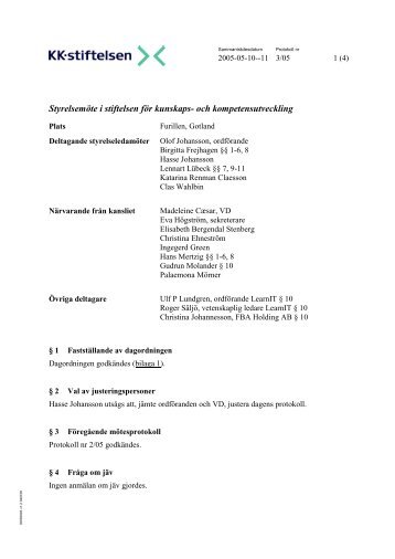 Styrelseprotokoll 2005-05-10.pdf - KK-stiftelsen