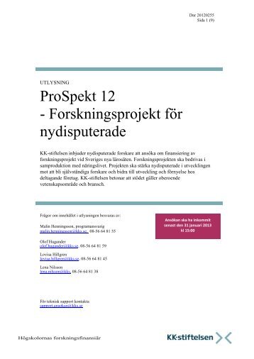 Utlysning ProSpekt 2012.pdf - KK-stiftelsen